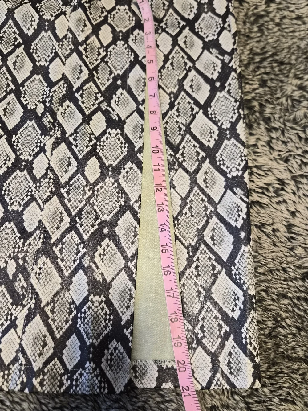 Free People Black and White Snake-Print Vegan Leather Midi Skirt - Picture 9 of 11
